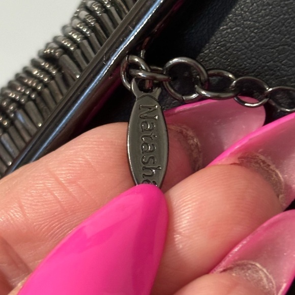 Natasha multi layered/strand charcoal gray necklace - Picture 4 of 7